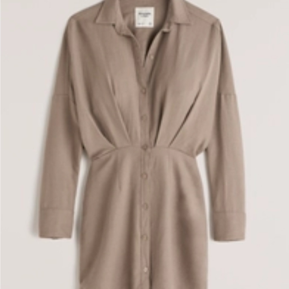 Abercrombie & Fitch Beige Button-Up Dress